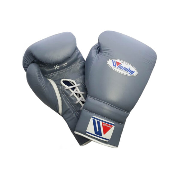 Winning Gray Lace Up Boxing Gloves 12 oz 14 oz 16 oz 18 oz