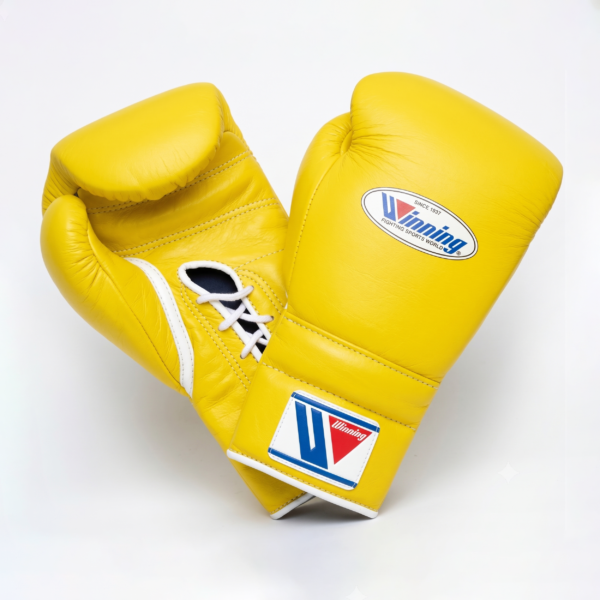 Winning Yellow Lace Up Boxing Gloves