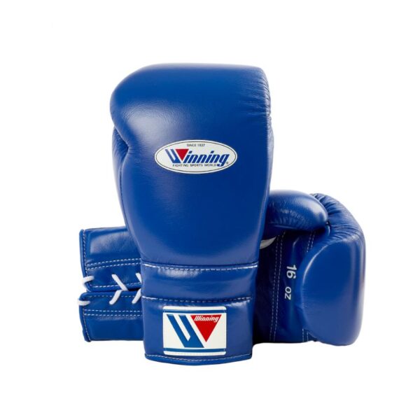 Winning Blue Lace Up Boxing Gloves