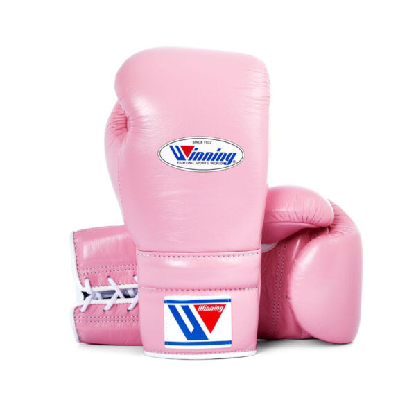 Winning Pastel Pink Lace Up Boxing Gloves 12 oz 14 oz 16 oz 18 oz