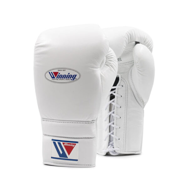 Winning White Velcro Boxing Gloves