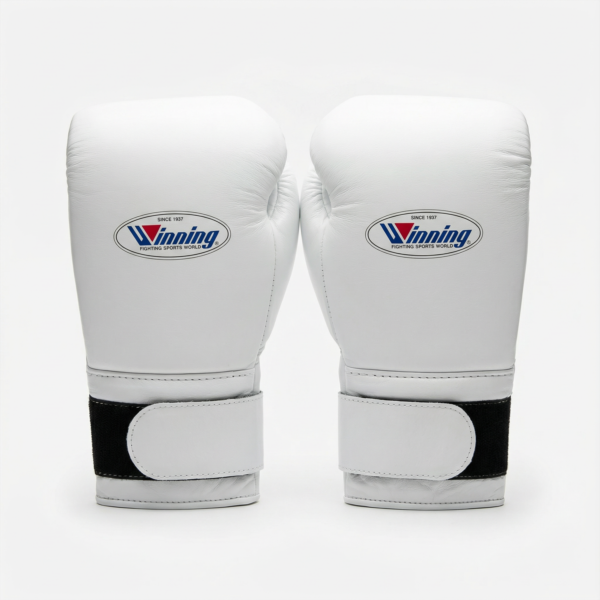 Winning White Velcro Boxing Gloves 12 oz 14 oz 16 oz 18 oz
